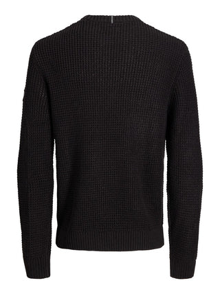 Ανδρικό πλεκτό πουλόβερ JJLUKE KNIT CREW NECK AW26 JACK&JONES 12298521 BLACK W26/27