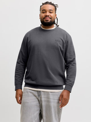 Ανδρικό φούτερ JJEARCHIVE GRAPHIC SWEAT CN plus size Jack & Jones 12294579 ASPHALT NOOS W26/27