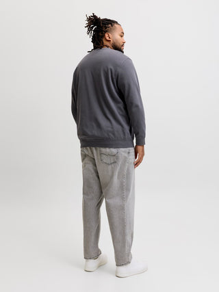 Ανδρικό φούτερ JJEARCHIVE GRAPHIC SWEAT CN plus size Jack & Jones 12294579 ASPHALT NOOS W26/27