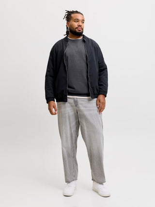 Ανδρικό φούτερ JJEARCHIVE GRAPHIC SWEAT CN plus size Jack & Jones 12294579 ASPHALT NOOS W26/27