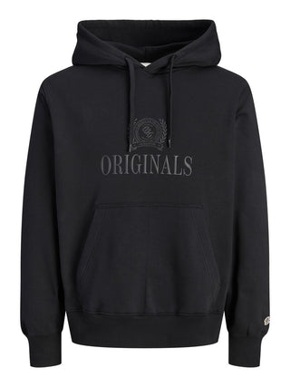 Ανδρικό φούτερ με κουκούλα JORFREDERIKSBERG MONOGRAM SWEAT HOOD SN JACK&JONES 12300022 BLACK W26/27
