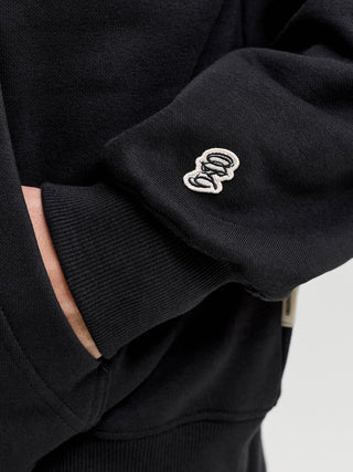 Ανδρικό φούτερ με κουκούλα JORFREDERIKSBERG MONOGRAM SWEAT HOOD SN JACK&JONES 12300022 BLACK W26/27