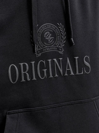 Ανδρικό φούτερ με κουκούλα JORFREDERIKSBERG MONOGRAM SWEAT HOOD SN JACK&JONES 12300022 BLACK W26/27