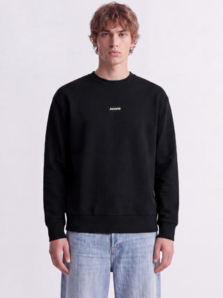 Ανδρικό φούτερ JCOCLUB BADGE SWEAT CREW NECK JACK&JONES 12300444 BLACK W26/27