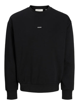 Ανδρικό φούτερ JCOCLUB BADGE SWEAT CREW NECK JACK&JONES 12300444 BLACK W26/27