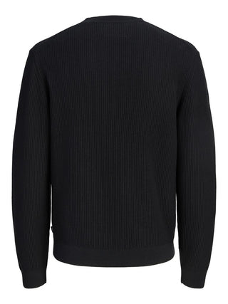 Ανδρικό πλεκτό πουλόβερ JPRBLACONNOR KNIT CREW NECK JACK&JONES 12301707 BLACK W26/27