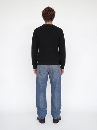Ανδρικό πλεκτό πουλόβερ JPRBLACONNOR KNIT CREW NECK JACK&JONES 12301707 BLACK W26/27