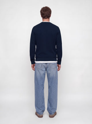 Ανδρικό φούτερ JPRBLUALVES STRUCTURE SWEAT CREWNECK JACK&JONES 12302739 NAVY BLAZER W26/27