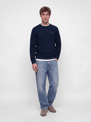 Ανδρικό φούτερ JPRBLUALVES STRUCTURE SWEAT CREWNECK JACK&JONES 12302739 NAVY BLAZER W26/27