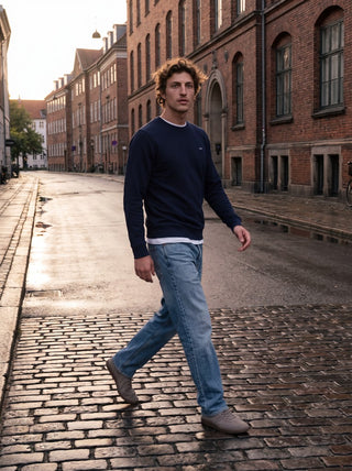Ανδρικό φούτερ JPRBLUALVES STRUCTURE SWEAT CREWNECK JACK&JONES 12302739 NAVY BLAZER W26/27