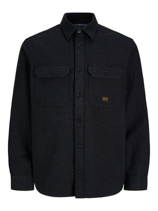 Ανδρικό Overshirt JPRBLUIVY SOLID L/S OVERSHIRT SN JACK&JONES 12303624 DARK GREY MELANGE W26/27