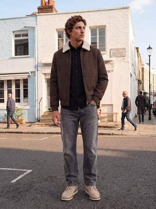 Ανδρικό Overshirt JPRBLUIVY SOLID L/S OVERSHIRT SN JACK&JONES 12303624 DARK GREY MELANGE W26/27