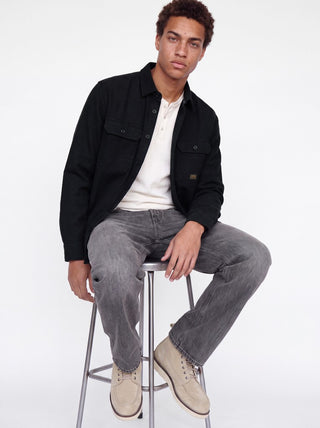 Ανδρικό Overshirt JPRBLUIVY SOLID L/S OVERSHIRT SN JACK&JONES 12303624 DARK GREY MELANGE W26/27