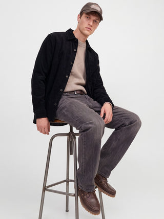 Ανδρικό Overshirt JJZAC CORDUROY OVERSHIRT LS JACK&JONES 12299048 BLACK W26/27