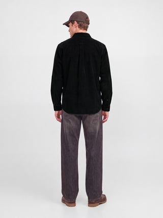 Ανδρικό Overshirt JJZAC CORDUROY OVERSHIRT LS JACK&JONES 12299048 BLACK W26/27
