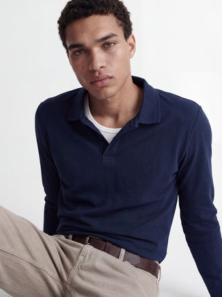 Ανδρική μπλούζα polo JPRKANE POLO LS JACK&JONES 12306293 NAVY BLAZER W26/27