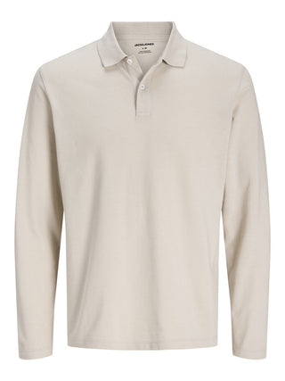 Ανδρική μπλούζα polo JPRKANE POLO LS JACK&JONES 12306293 MOONBEAM W26/27