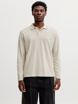 Ανδρική μπλούζα polo JPRKANE POLO LS JACK&JONES 12306293 MOONBEAM W26/27