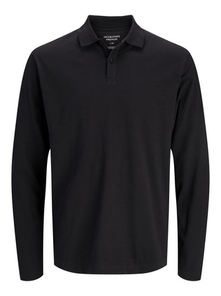 Ανδρική μπλούζα polo JPRKANE POLO LS JACK&JONES 12306293 BLACK W26/27