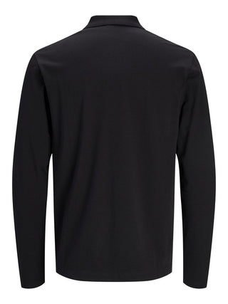 Ανδρική μπλούζα polo JPRKANE POLO LS JACK&JONES 12306293 BLACK W26/27