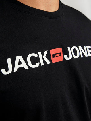 Ανδρικό t-shirt Standard Fit 100% Cotton JJECORP OLD LOGO TEE SS O-NECK JACK & JONES 12137126 Black NOOS S 24