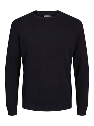 Ανδρικό πλεκτό πουλόβερ JJEBASIC KNIT CREW NECK JACK & JONES 12137190 Black NOOS W24/25