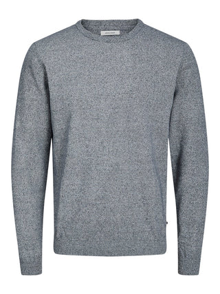 Ανδρικό πλεκτό πουλόβερ JJEBASIC KNIT CREW NECK JACK & JONES 12137190 Navy Blazer NOOS W25/26