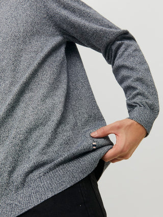 Ανδρικό πλεκτό πουλόβερ JJEBASIC KNIT CREW NECK JACK & JONES 12137190 Navy Blazer NOOS W25/26