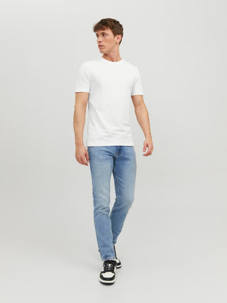 Ανδρική μπλούζα κοντομάνικη Standard Fit 100% Cotton JJEORGANIC BASIC TEE SS O-NECK JACK & JONES 12156101 White NOOS S 24