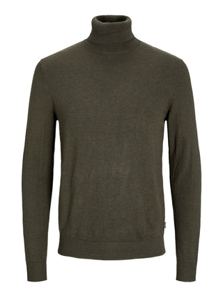 Ανδρικό πλεκτό πουλόβερ JJEEMIL KNIT ROLL NECK Jack & Jones 12157417 Olive Night NOOS W25/26