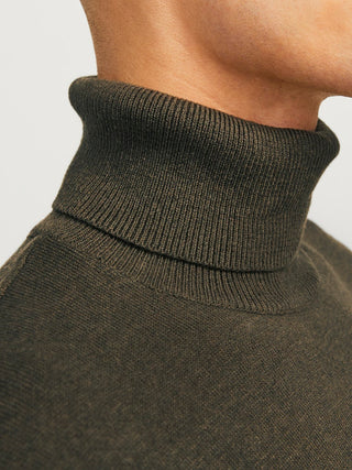 Ανδρικό πλεκτό πουλόβερ JJEEMIL KNIT ROLL NECK Jack & Jones 12157417 Olive Night NOOS W25/26