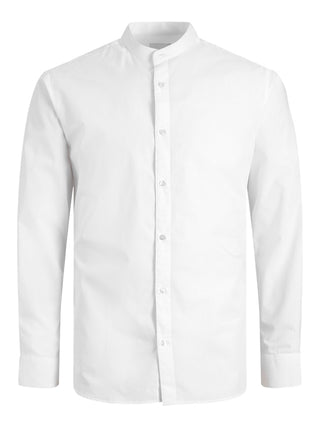 Ανδρικό πουκάμισο Slim Fit 65% Polyester, 35% Cotton JJJOE SHIRT LS PLAIN MAO JACK & JONES 12205921 White W24/25