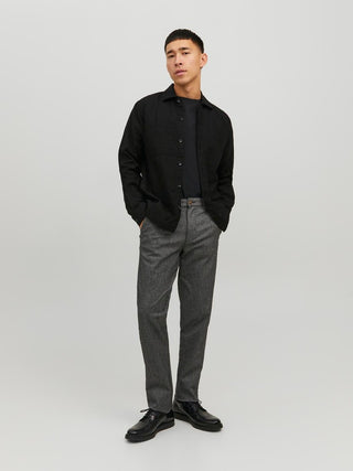 Ανδρικό παντελόνι chinos OLLIE JJMILO JACK & JONES 12220445 ΓΚΡΙ