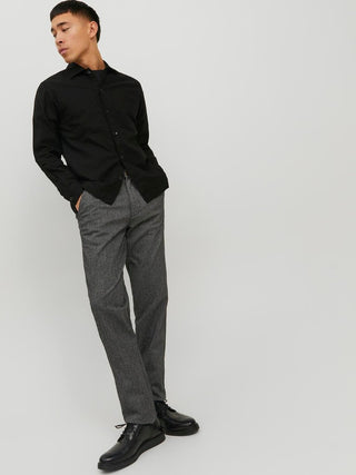 Ανδρικό παντελόνι chinos OLLIE JJMILO JACK & JONES 12220445 ΓΚΡΙ