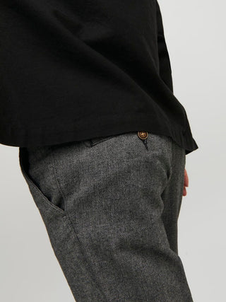 Ανδρικό παντελόνι chinos OLLIE JJMILO JACK & JONES 12220445 ΓΚΡΙ