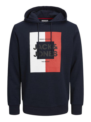 Ανδρικό φούτερ με κουκούλα JJOSCAR SWEAT HOOD JACK & JONES 12235248 Navy Blazer W 23/24