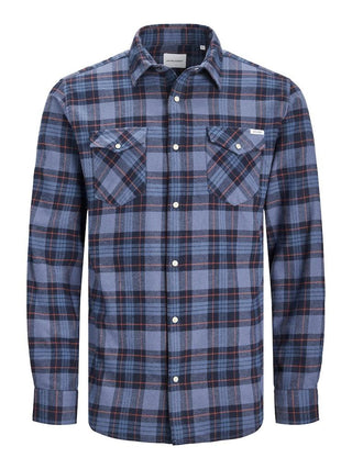 Ανδρικό πουκάμισο καρό JJSHERIDAN FALL CHECK SHIRT JACK & JONES 12238027 Vintage Indigo W 23/24