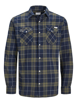 Ανδρικό πουκάμισο καρό JJSHERIDAN FALL CHECK SHIRT JACK & JONES 12238027 Forest Night W 23/24