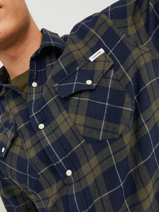 Ανδρικό πουκάμισο καρό JJSHERIDAN FALL CHECK SHIRT JACK & JONES 12238027 Forest Night W 23/24