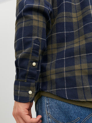 Ανδρικό πουκάμισο καρό JJSHERIDAN FALL CHECK SHIRT JACK & JONES 12238027 Forest Night W 23/24