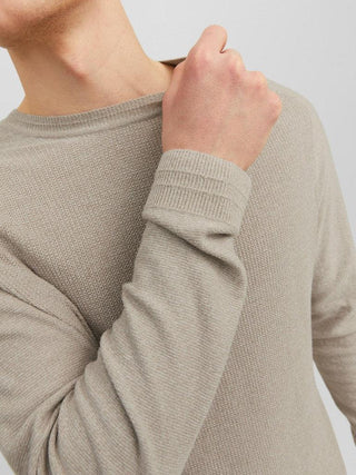 Ανδρικό πλεκτό πουλόβερ JPRBLAANDERSON KNIT STRUCTURE CREW NECK JACK & JONES 12240711 Pure Cashmere W 23/24