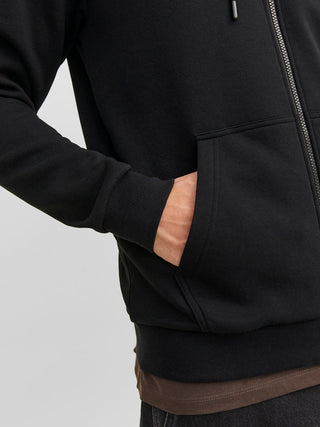 Ανδρική ζακέτα φούτερ με κουκούλα JJEBRADLEY SWEAT ZIP HOOD Jack & Jones 12249342 Black NOOS W25/26