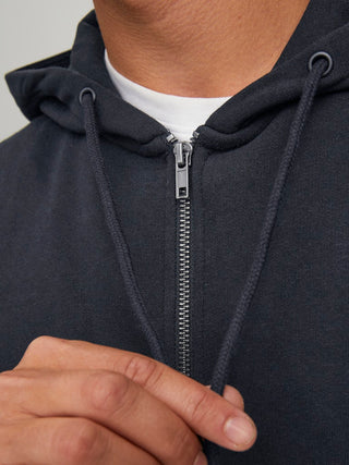 Ανδρική ζακέτα φούτερ με κουκούλα JJEBRADLEY SWEAT ZIP HOOD Jack & Jones 12249342 Black NOOS W25/26