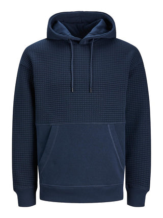 Ανδρικό φούτερ με κουκούλα JCOBLACK STRUCTURE SWEAT HOOD JACK & JONES 12245407 Navy Blazer W 23/24