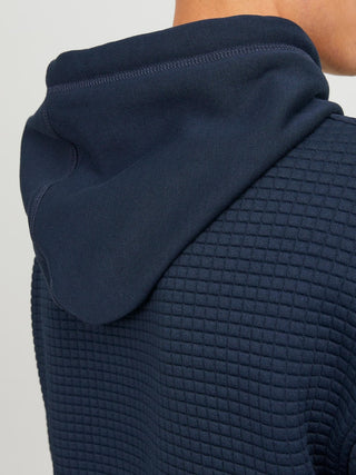 Ανδρικό φούτερ με κουκούλα JCOBLACK STRUCTURE SWEAT HOOD JACK & JONES 12245407 Navy Blazer W 23/24