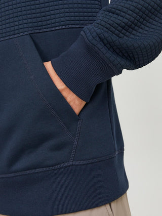 Ανδρικό φούτερ με κουκούλα JCOBLACK STRUCTURE SWEAT HOOD JACK & JONES 12245407 Navy Blazer W 23/24