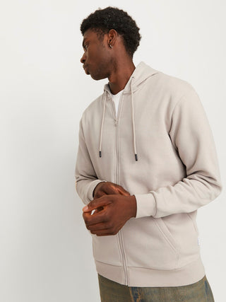 Ανδρική ζακέτα φούτερ με κουκούλα JJEBRADLEY SWEAT ZIP HOOD JACK & JONES 12249342 Moonbeam NOOS W24/25