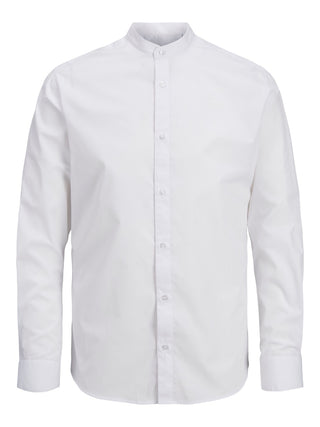 Ανδρικό πουκάμισο JJJOE SHIRT LS PLAIN MAO JACK & JONES 12205921 White SS26