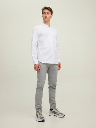 Ανδρικό πουκάμισο JJJOE SHIRT LS PLAIN MAO JACK & JONES 12205921 White SS26