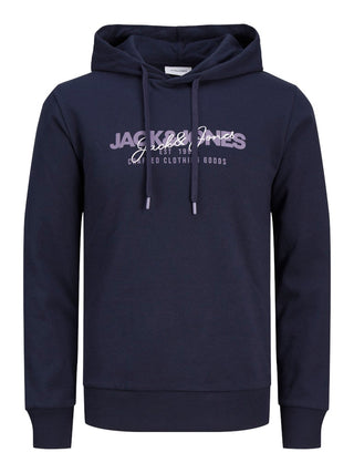 Ανδρικό φούτερ με κουκούλα JJALVIS SWEAT HOOD JACK & JONES 12256848 Navy Blazer W24/25